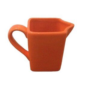 10 Strawberry Street Nova Square Creamer Orange Retro Handle Single Serve